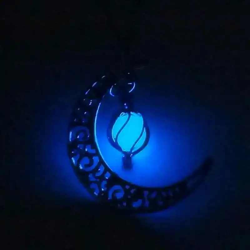 Caxybb Brand Fashion Women's Shine Moonstone Charm Shining Stone Necklaces Fashion Jewelry Pendants Statement Necklace