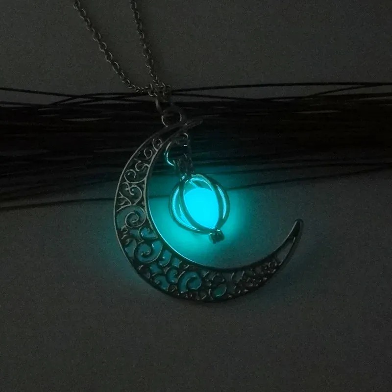 Caxybb Brand Fashion Women's Shine Moonstone Charm Shining Stone Necklaces Fashion Jewelry Pendants Statement Necklace