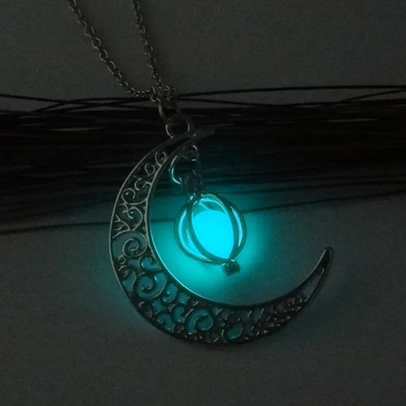 Caxybb Brand Fashion Women's Shine Moonstone Charm Shining Stone Necklaces Fashion Jewelry Pendants Statement Necklace