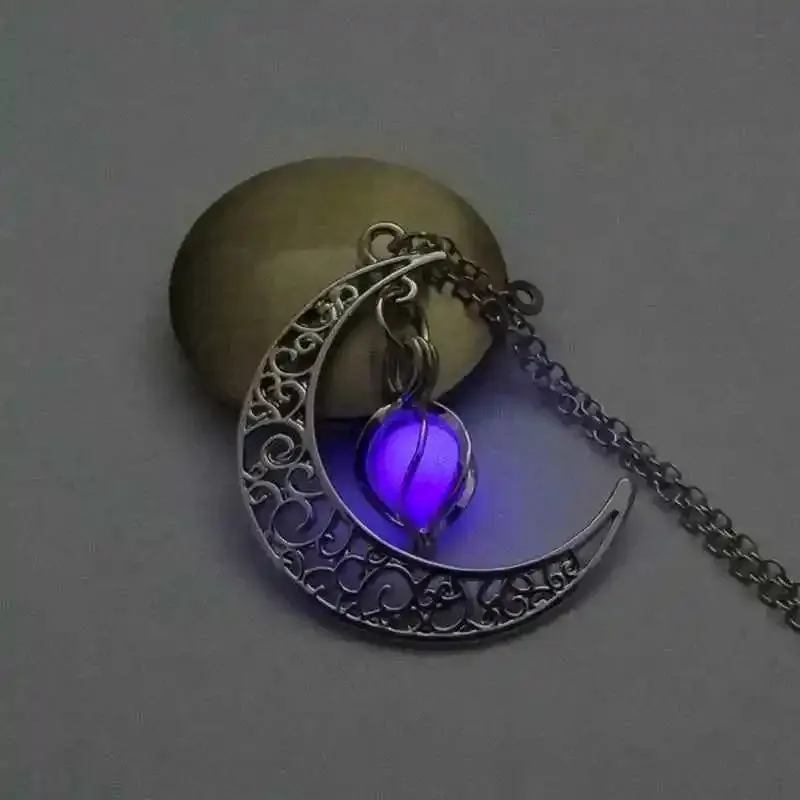 Caxybb Brand Fashion Women's Shine Moonstone Charm Shining Stone Necklaces Fashion Jewelry Pendants Statement Necklace