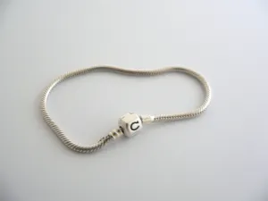 Chamilia Sterling Silver Charm Bracelet Bangle 7.75 Inch Chain Gift Love