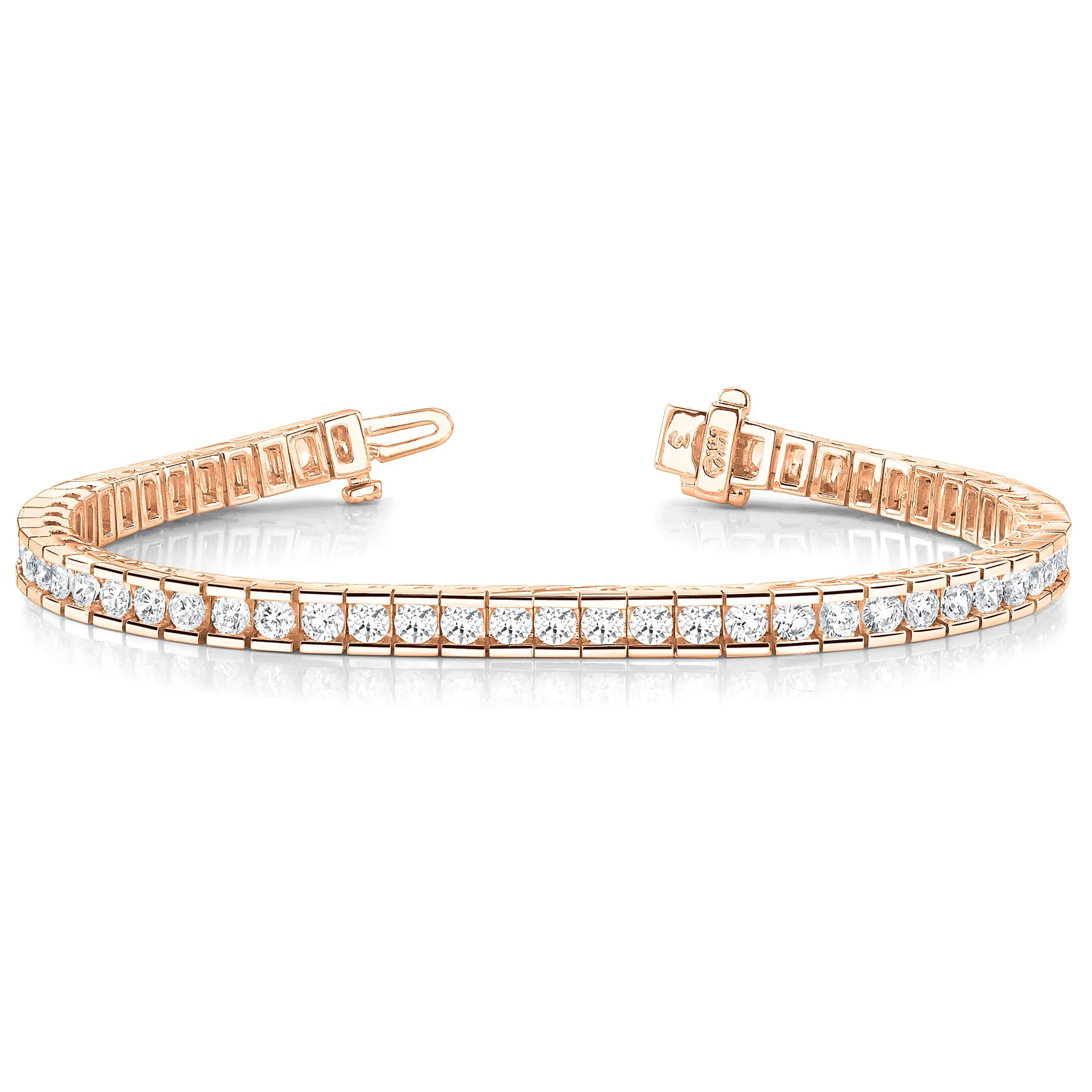 Channel Set 5.50 ctw Round Diamond Tennis Bracelet