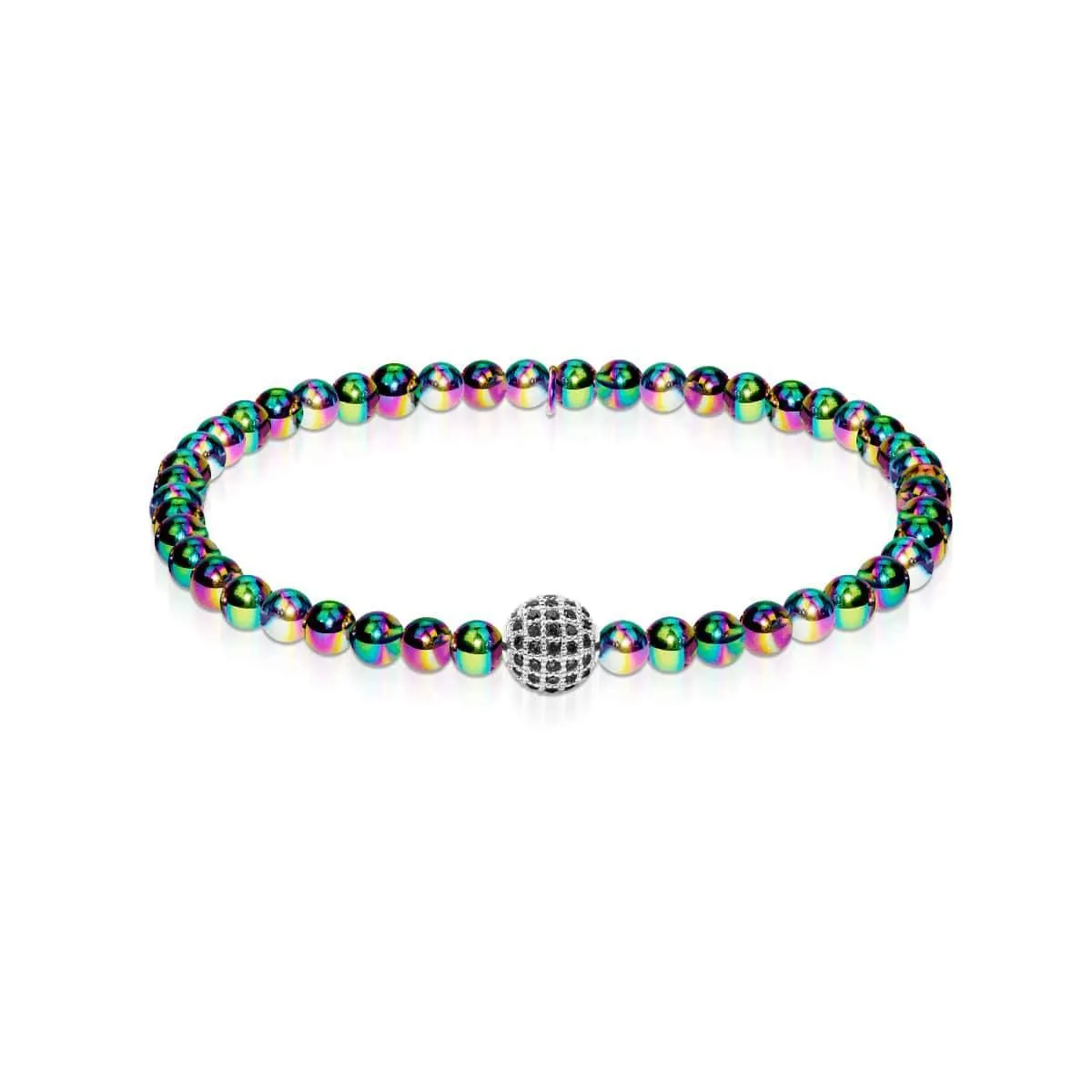 Charismatic | Unicorn Silver | Black Cubic Zirconia Crystals | Expression Bracelet