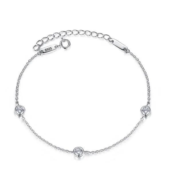 Charm Chain Link Sterling Silver Bracelet
