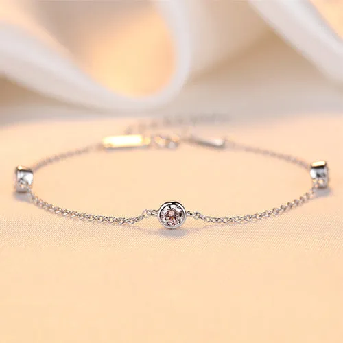 Charm Chain Link Sterling Silver Bracelet