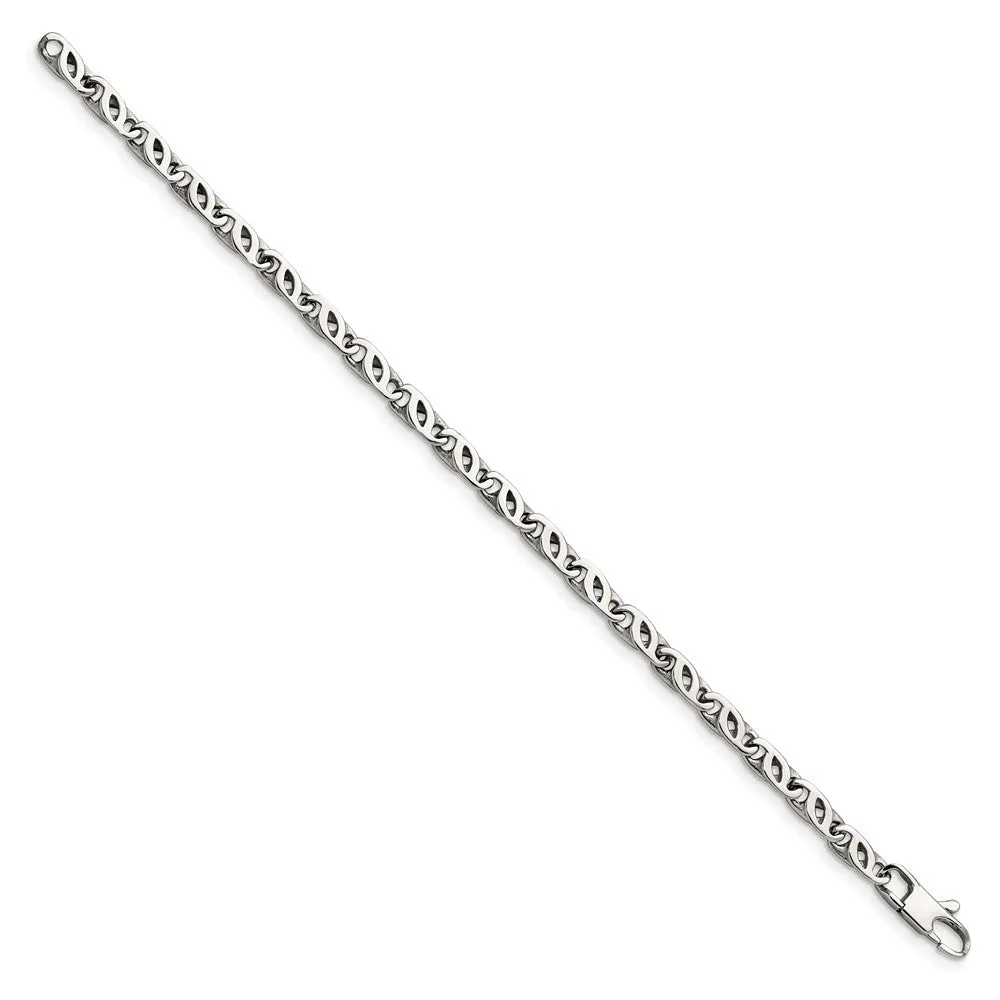Chisel Stainless Steel Polished 7.5 inch Fancy Link Bracelet