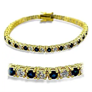 CJ415903 Wholesale Women's Brass Gold Synthetic Sapphire Bracelet