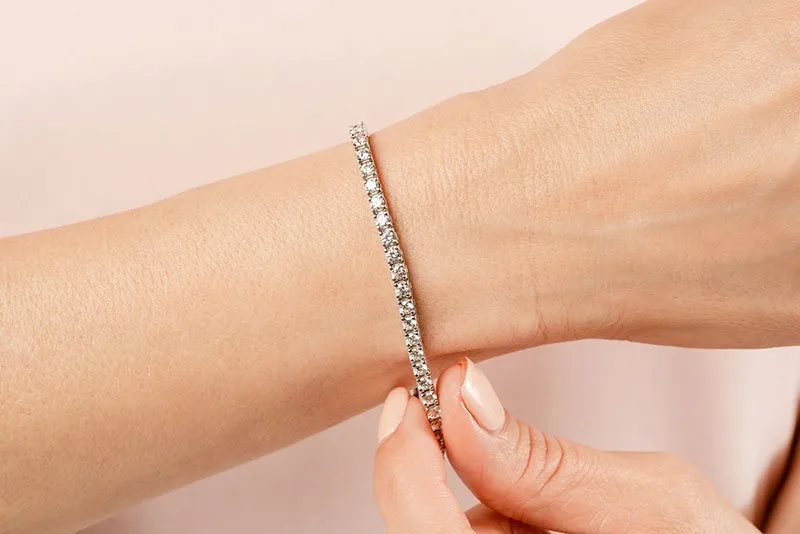 Classic 4 Prong Lab-Grown Diamond Tennis Bracelet with 6.95 ct.(finished) 3.5mm