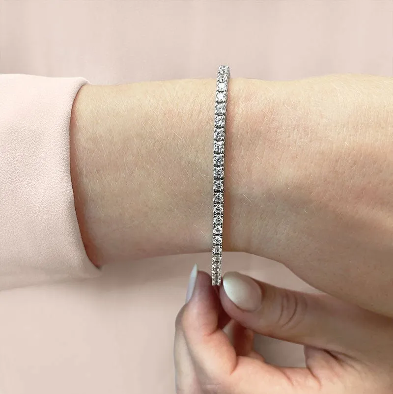 Classic 4 Prong Lab-Grown Diamond Tennis Bracelet with 6.95 ct.(finished) 3.5mm