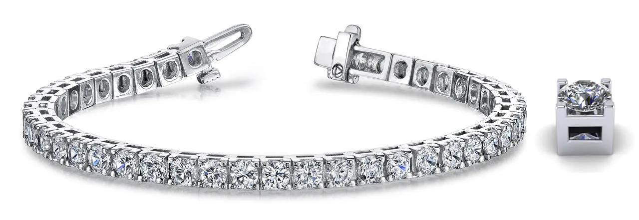 Classic 4 Prong Lab-Grown Diamond Tennis Bracelet with 6.95 ct.(finished) 3.5mm
