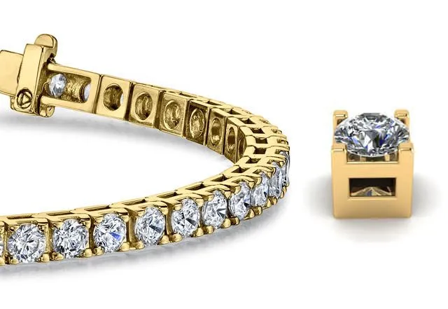 Classic 4 Prong Lab-Grown Diamond Tennis Bracelet with 6.95 ct.(finished) 3.5mm