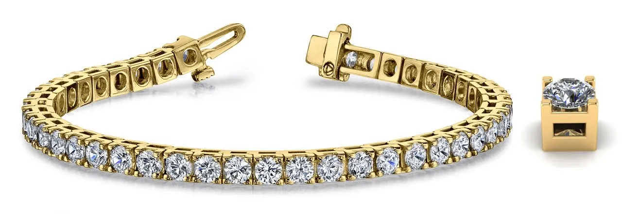 Classic 4 Prong Lab-Grown Diamond Tennis Bracelet with 6.95 ct.(finished) 3.5mm