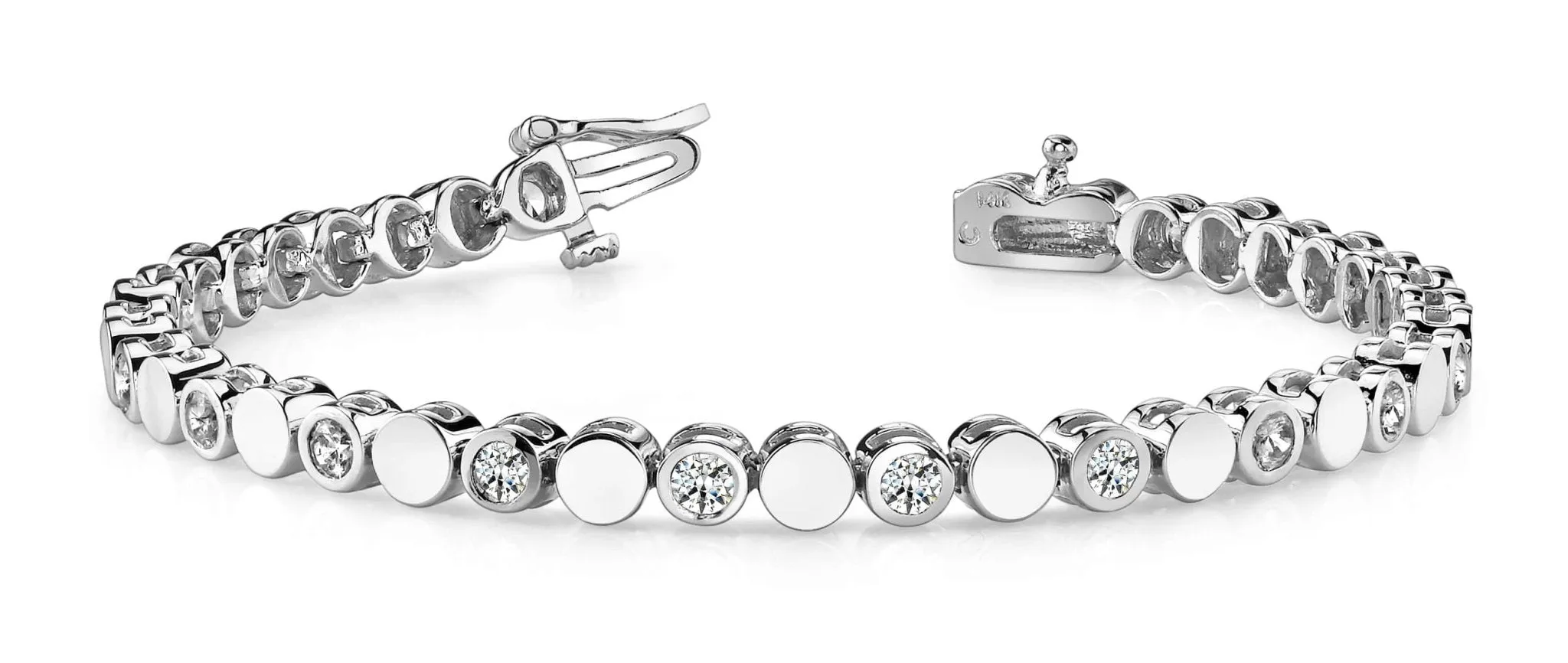 Classic Alternating Circle And Lab-Grown Diamond Bracelet with 2.55 ct.(finished) 3.5mm