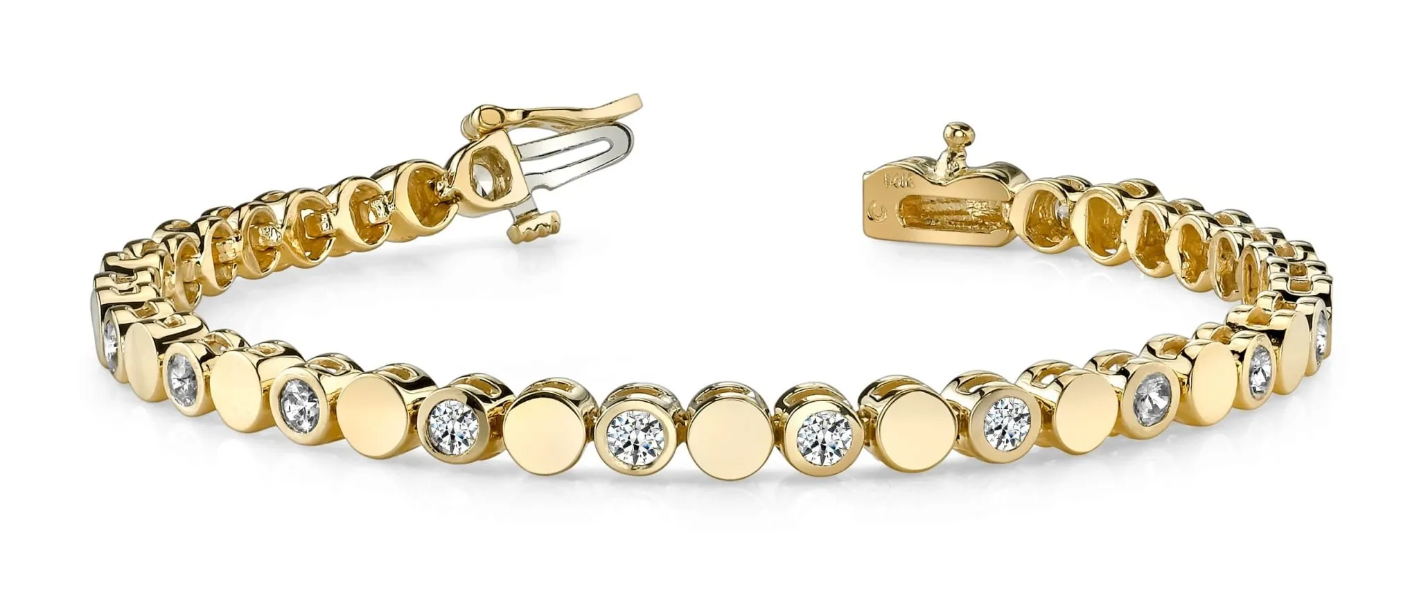 Classic Alternating Circle And Lab-Grown Diamond Bracelet with 2.55 ct.(finished) 3.5mm