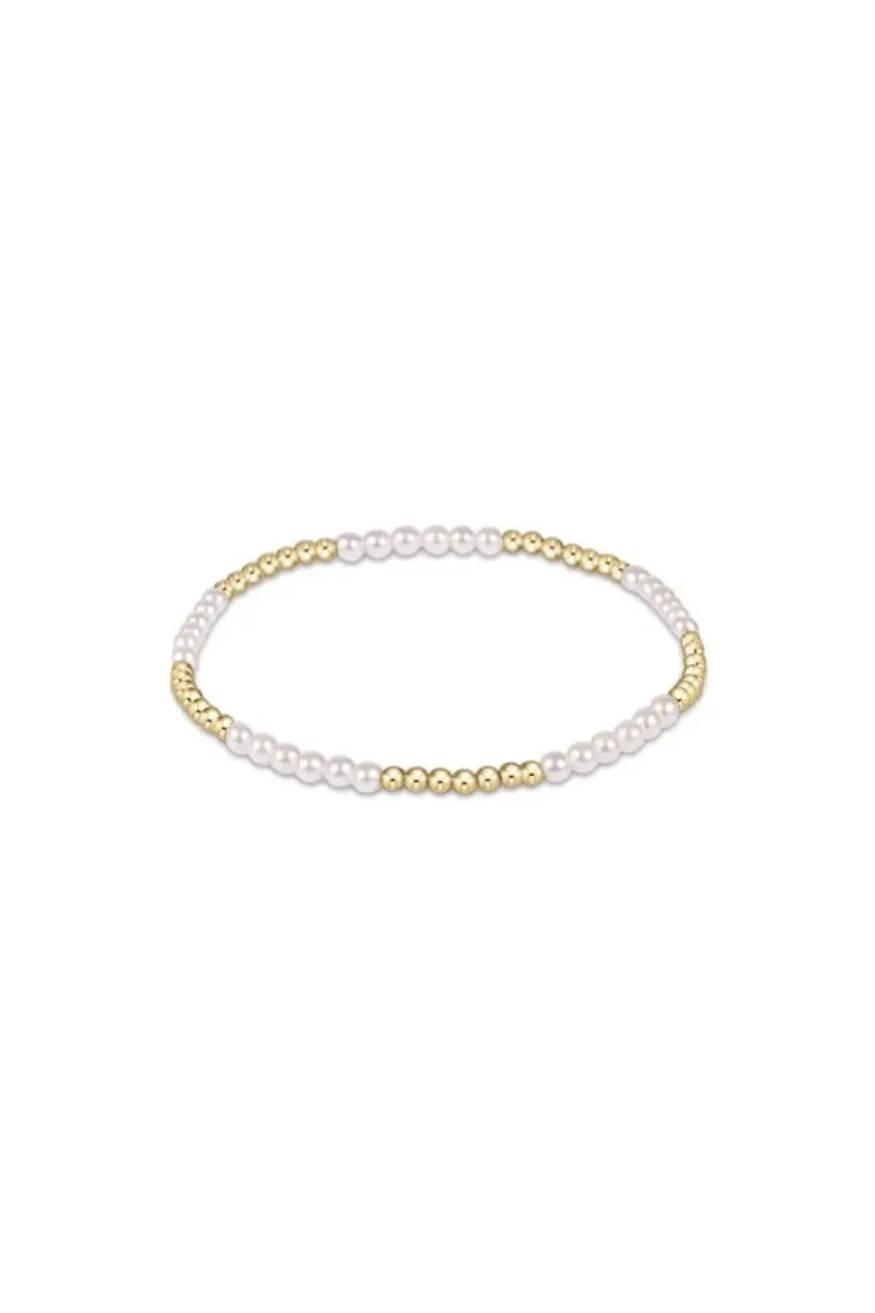 Classic Blissful Pattern 2.5mm Bead Bracelet - 3mm Pearl