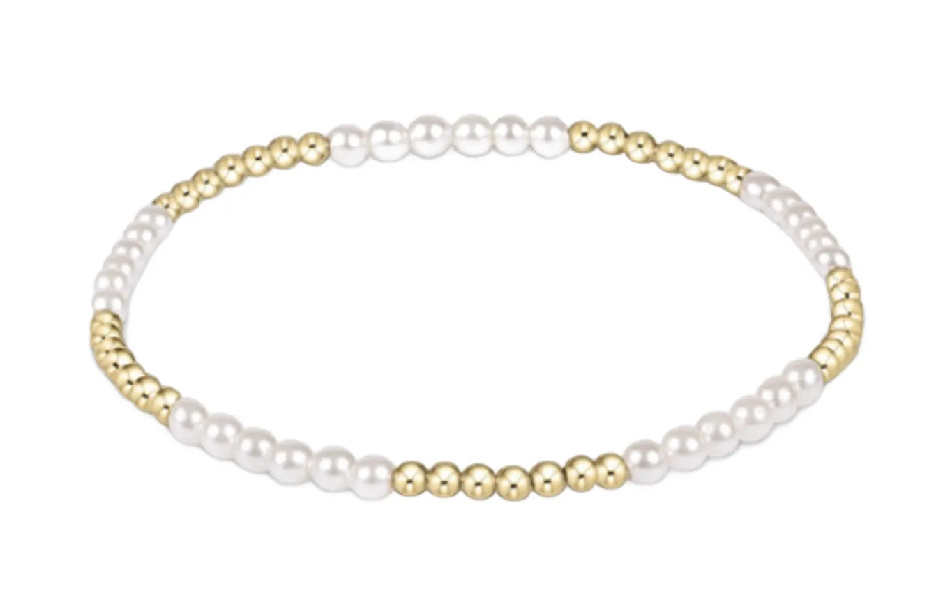 Classic Blissful Pattern 3mm Pearl Bead Bracelet