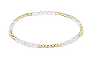 Classic Blissful Pattern 3mm Pearl Bead Bracelet