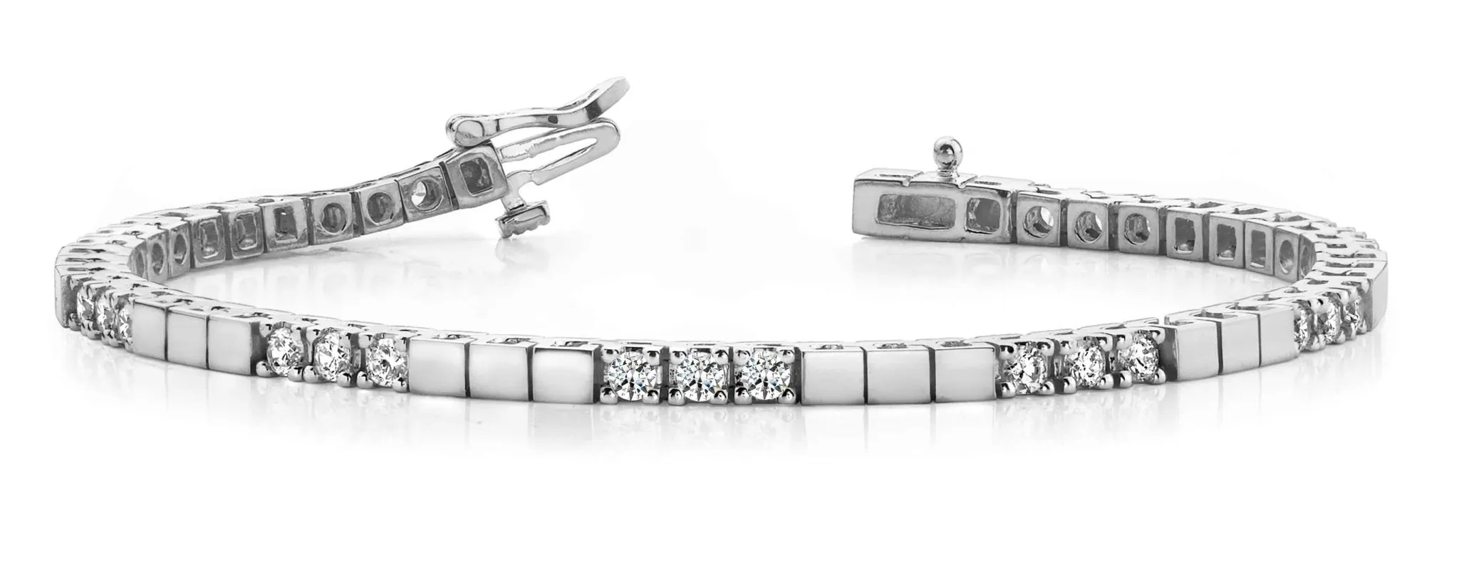 Classic Diamond Block Harmony Lab-Grown Diamond Tennis Bracelet with 3.12 ct.(finished) 3.25mm