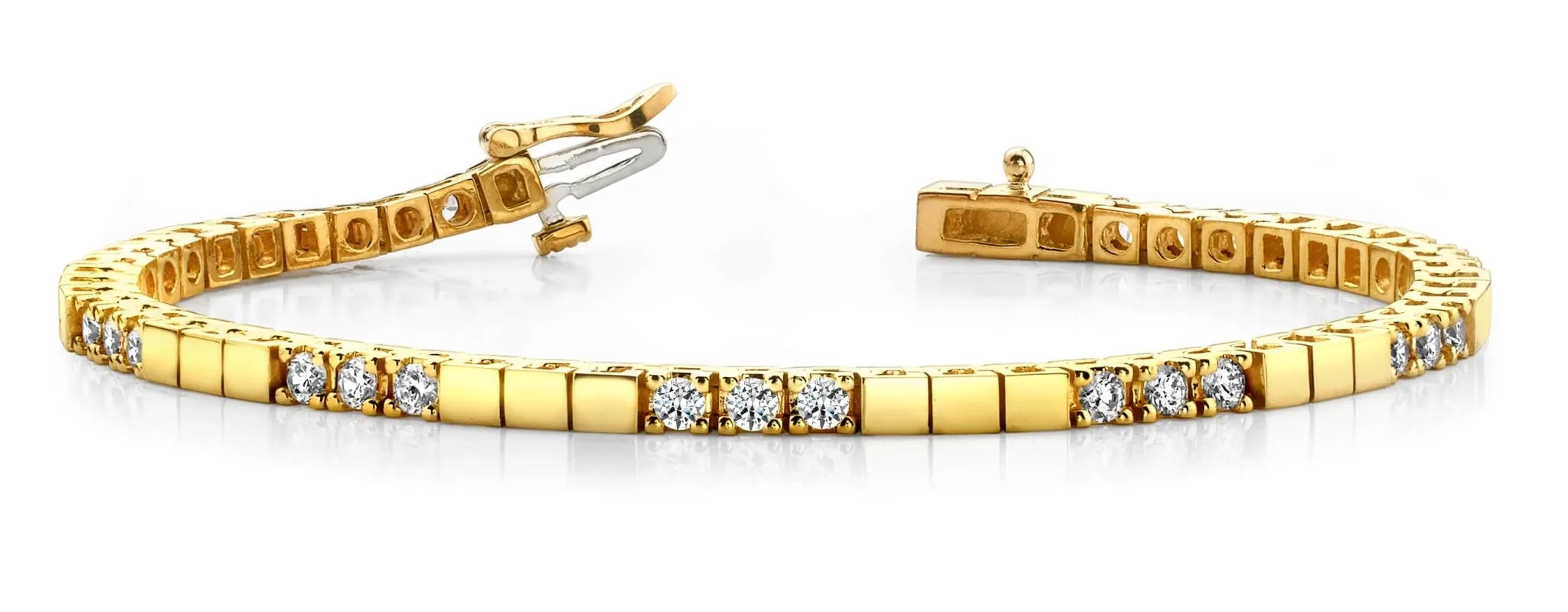 Classic Diamond Block Harmony Lab-Grown Diamond Tennis Bracelet with 3.12 ct.(finished) 3.25mm