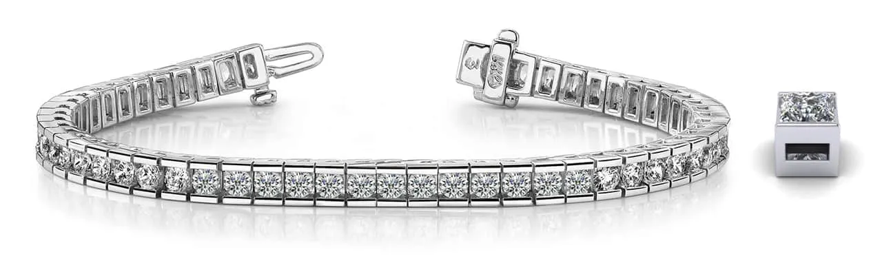 Classic Diamond Box Lab-Grown Diamond Tennis Bracelet with 6.63 ct.(finished) 3.25mm