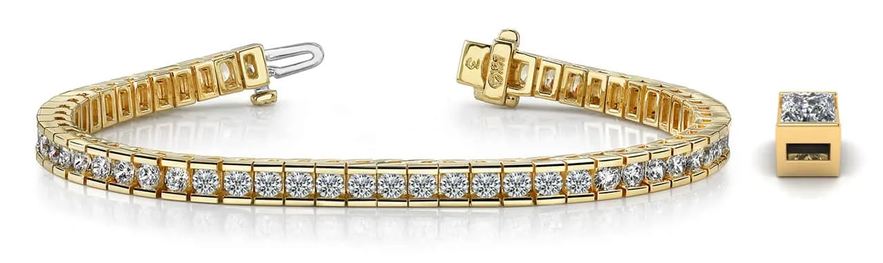 Classic Diamond Box Lab-Grown Diamond Tennis Bracelet with 6.63 ct.(finished) 3.25mm