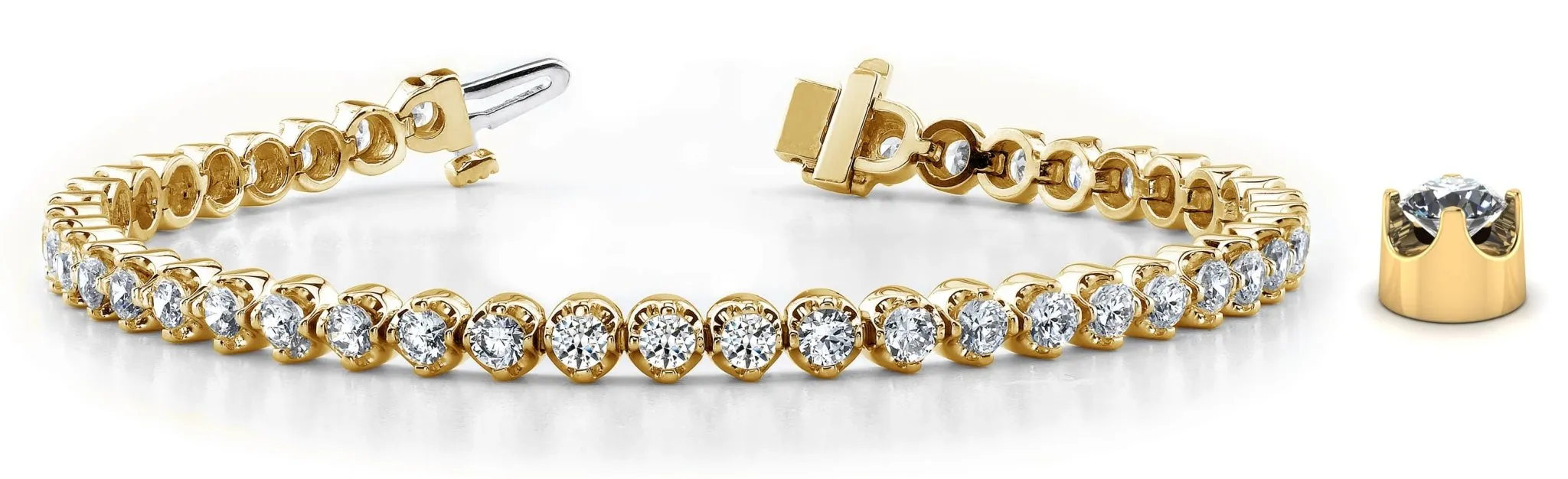Classic Prong Set Lab-Grown Diamond Tennis Bracelet with 4.92 ct.(finished) 3.2mm