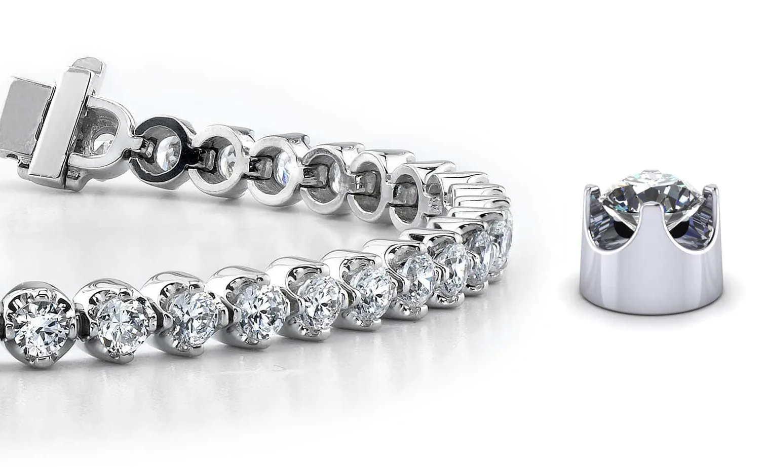 Classic Prong Set Lab-Grown Diamond Tennis Bracelet with 4.92 ct.(finished) 3.2mm