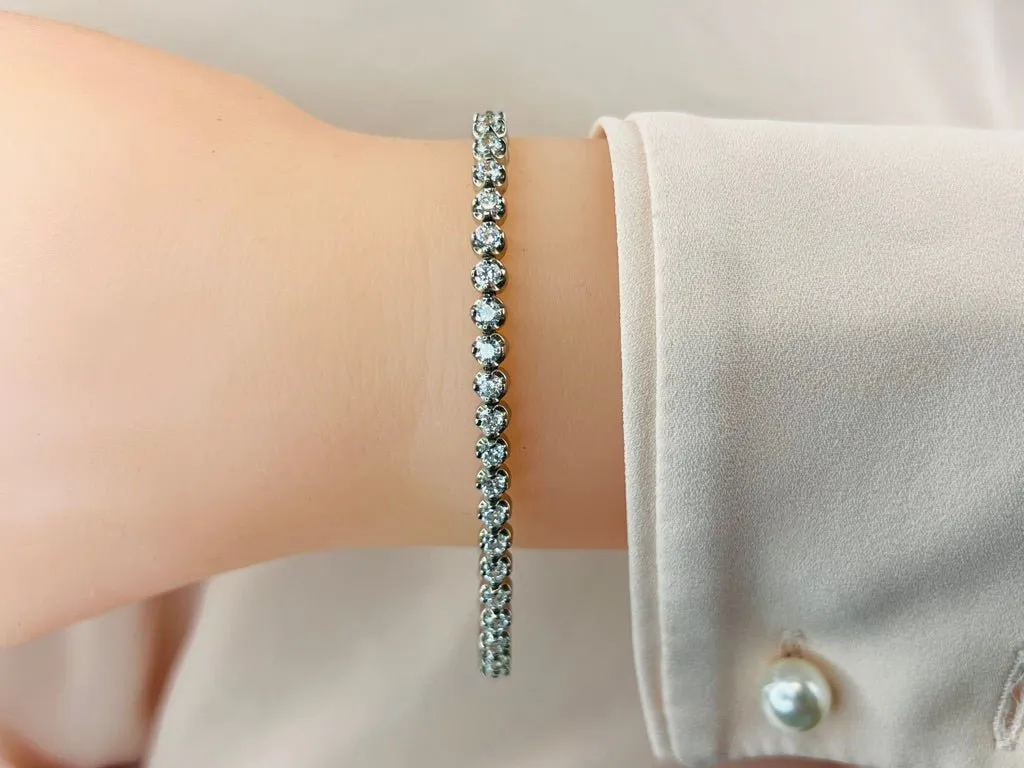 Classic Prong Set Lab-Grown Diamond Tennis Bracelet with 4.92 ct.(finished) 3.2mm