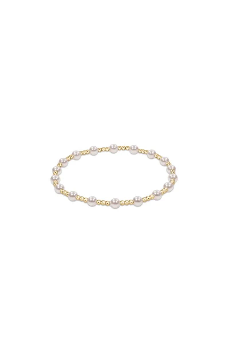 Classic Sincerity Pattern 4mm Bead Bracelet Pearl