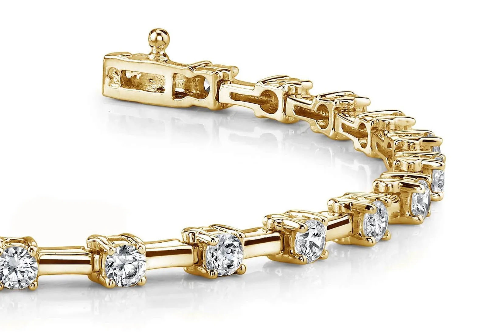 Classic Solid Rectangle Link Lab-Grown Diamond Bracelet with 1.02 ct.(finished) 2mm