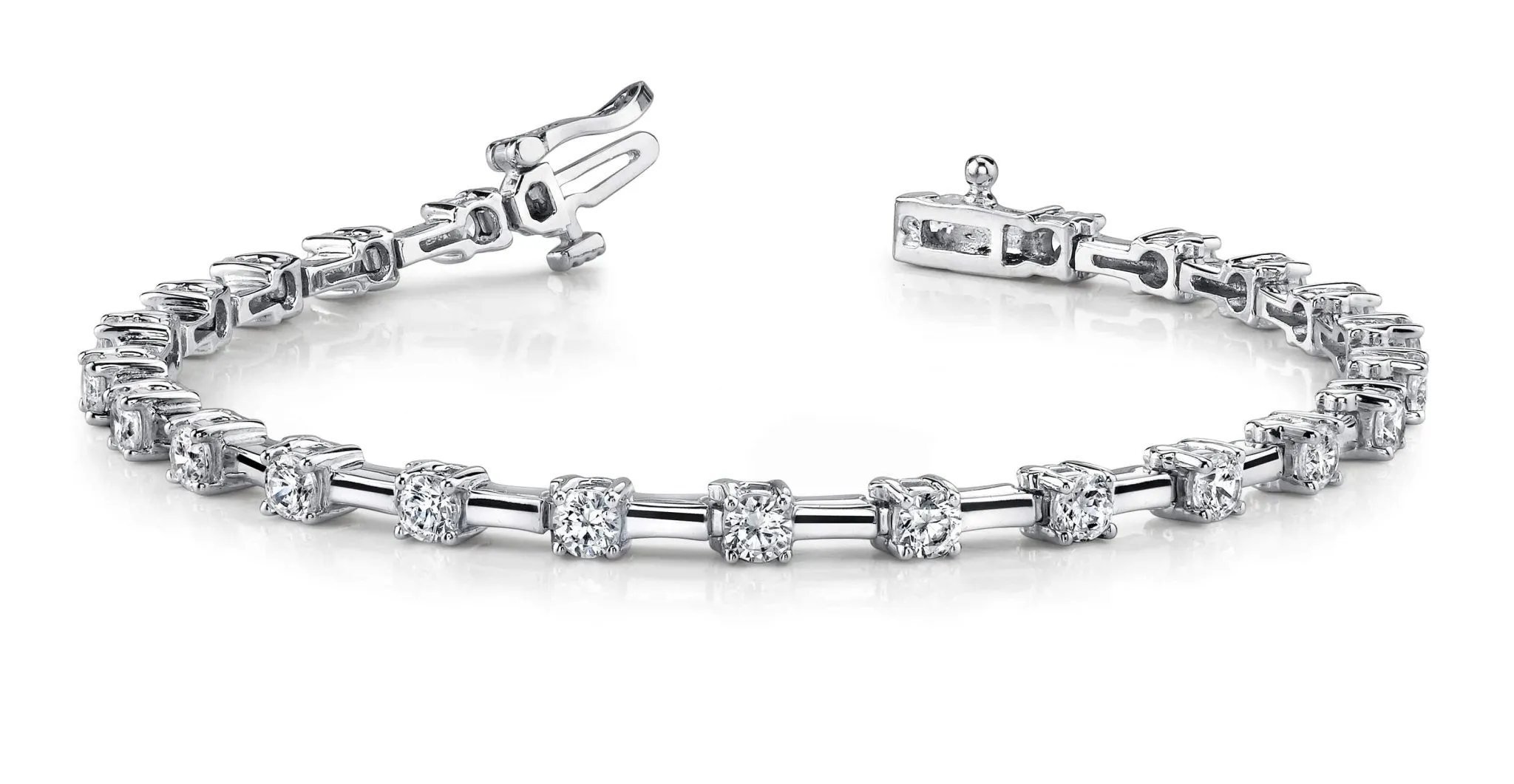 Classic Solid Rectangle Link Lab-Grown Diamond Bracelet with 1.02 ct.(finished) 2mm