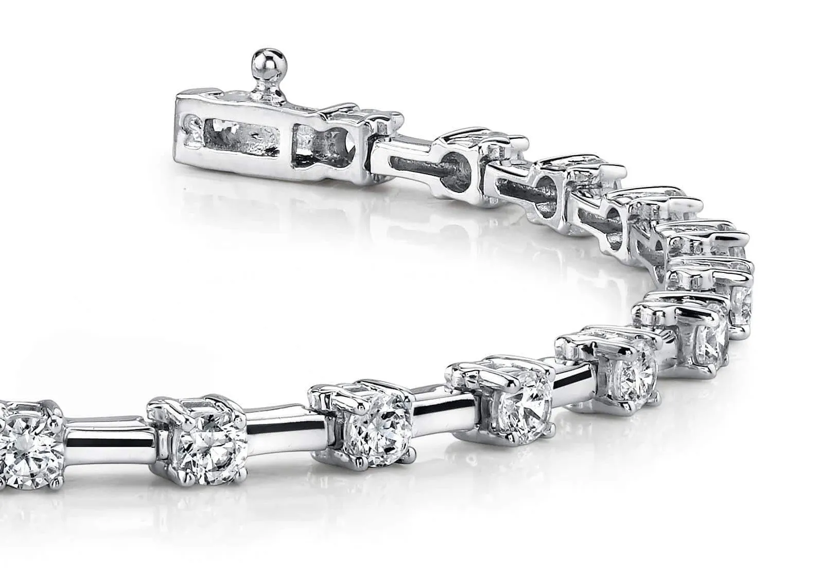 Classic Solid Rectangle Link Lab-Grown Diamond Bracelet with 1.02 ct.(finished) 2mm
