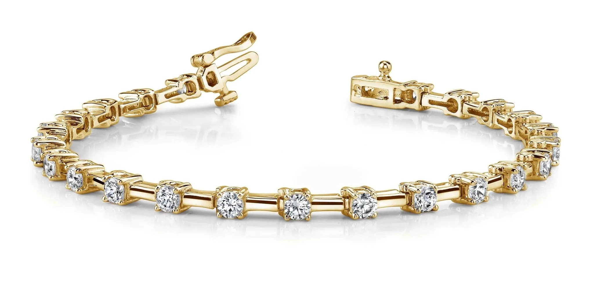 Classic Solid Rectangle Link Lab-Grown Diamond Bracelet with 1.02 ct.(finished) 2mm