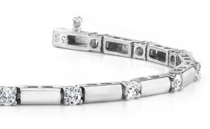 Clean Design Diamond And Bar Lab-Grown Diamond Bracelet with 1.53 ct.(finished) 3.0mm