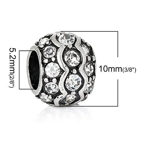 Clear crystal European Bead Compatible for Most European Snake Chain Charm Bracelet