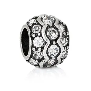 Clear crystal European Bead Compatible for Most European Snake Chain Charm Bracelet