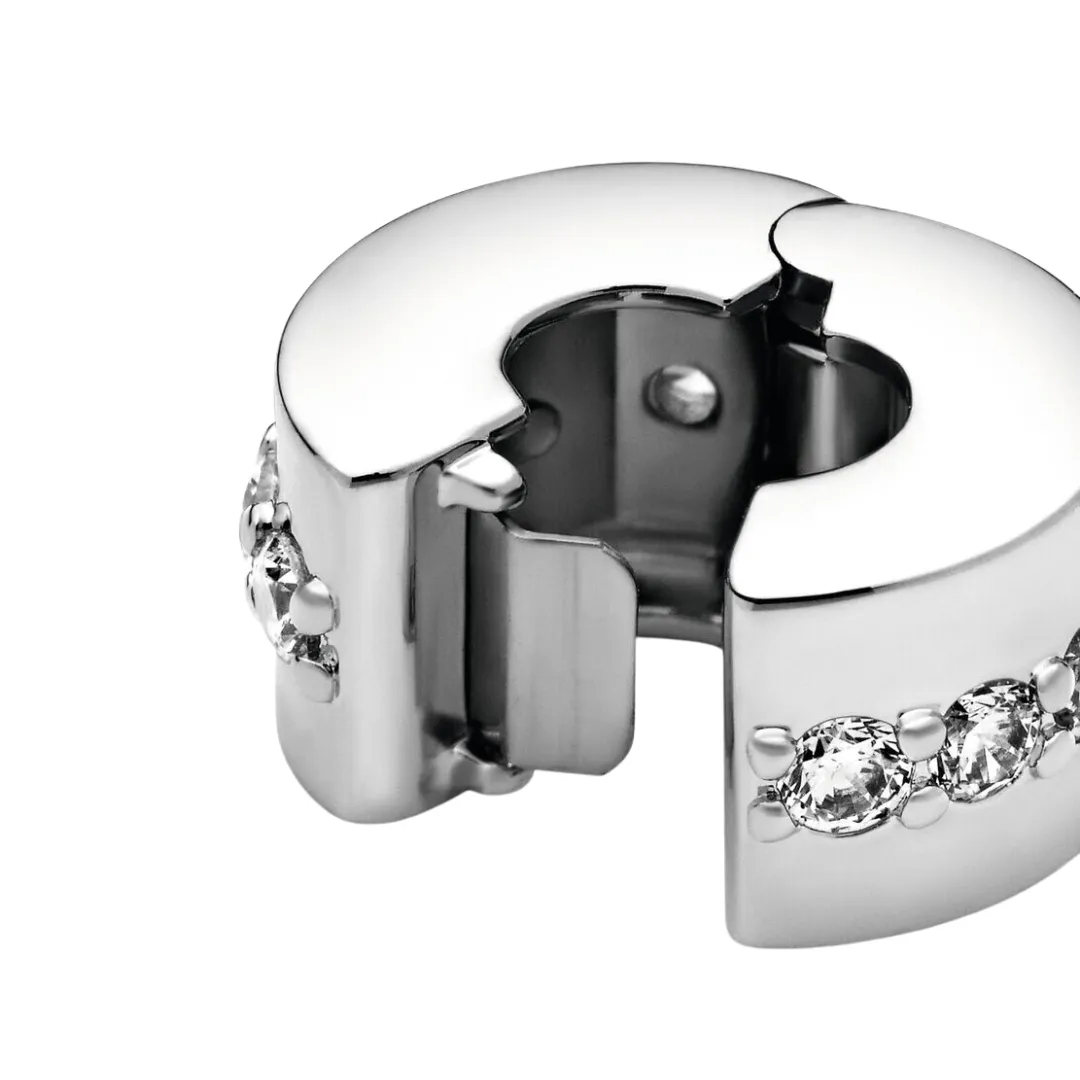 Clear Sparkling Row Clip Charm