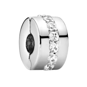 Clear Sparkling Row Clip Charm