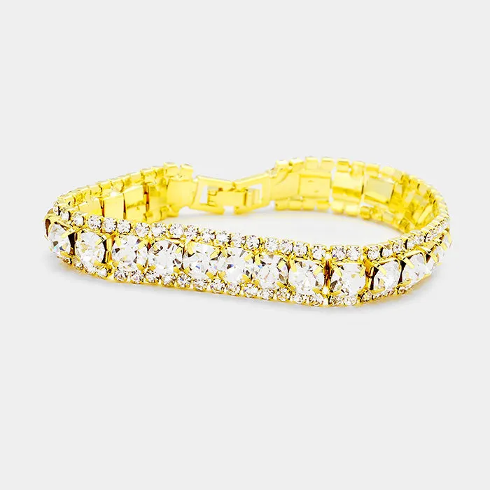 Clear Stretch Bracelet on Gold | 210101