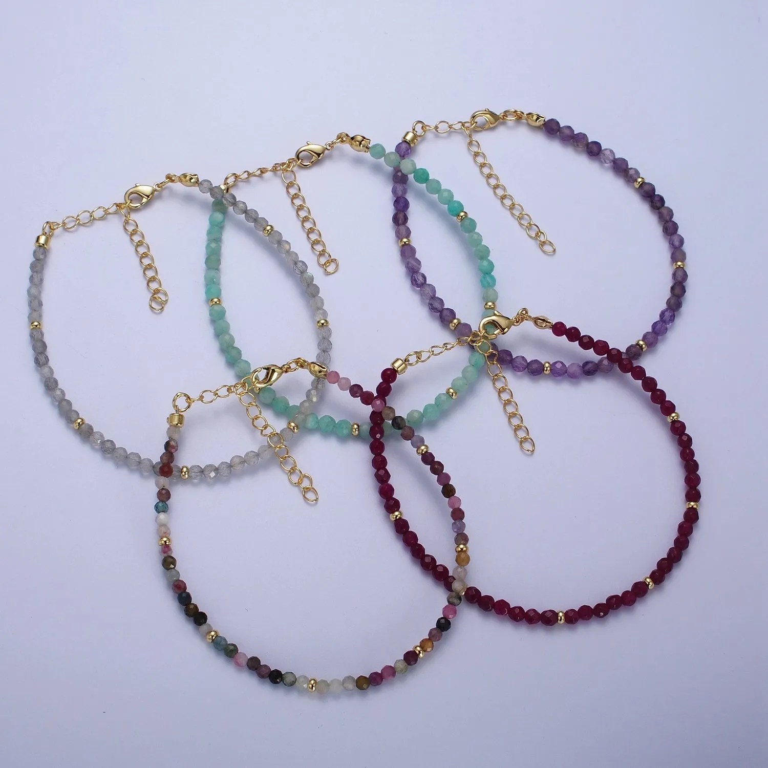 Clearance Pricing BLOWOUT Dainty Beaded Bracelet Tourmaline, Amazonite, Ruby, Amethyst, Moonstone Jewelry Handmade Jewelry WA-1221 WA-1222 WA-1238 WA-1239 WA-1240