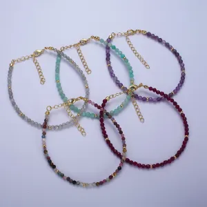 Clearance Pricing BLOWOUT Dainty Beaded Bracelet Tourmaline, Amazonite, Ruby, Amethyst, Moonstone Jewelry Handmade Jewelry WA-1221 WA-1222 WA-1238 WA-1239 WA-1240