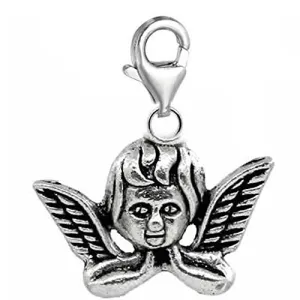 Clip on Angel Dangle Charm Pendant for European Clip on Charm Jewelry w/ Lobster Clasp
