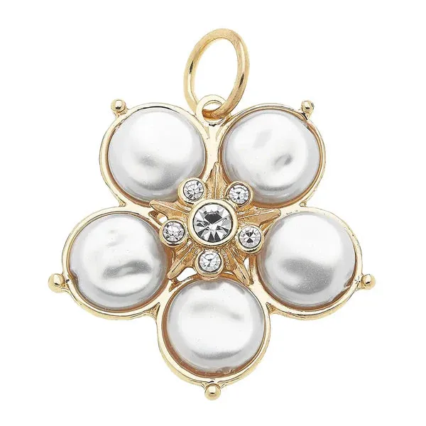 Coin Pearl Flower Charm