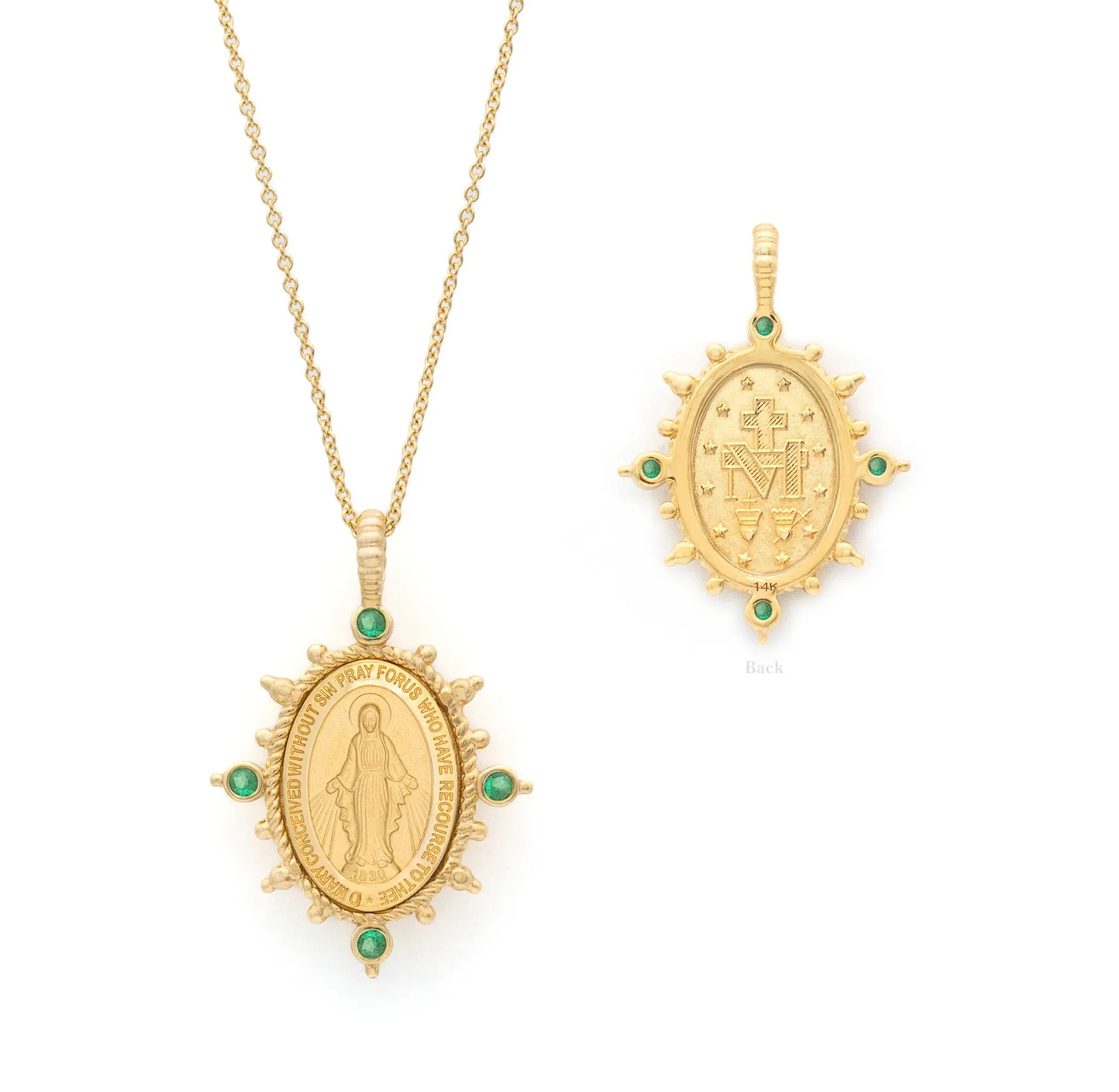 Color Stone Compass Rose Beaded Miraculous Medal