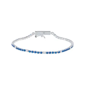 Colored CZ Accented Tennis Bracelet