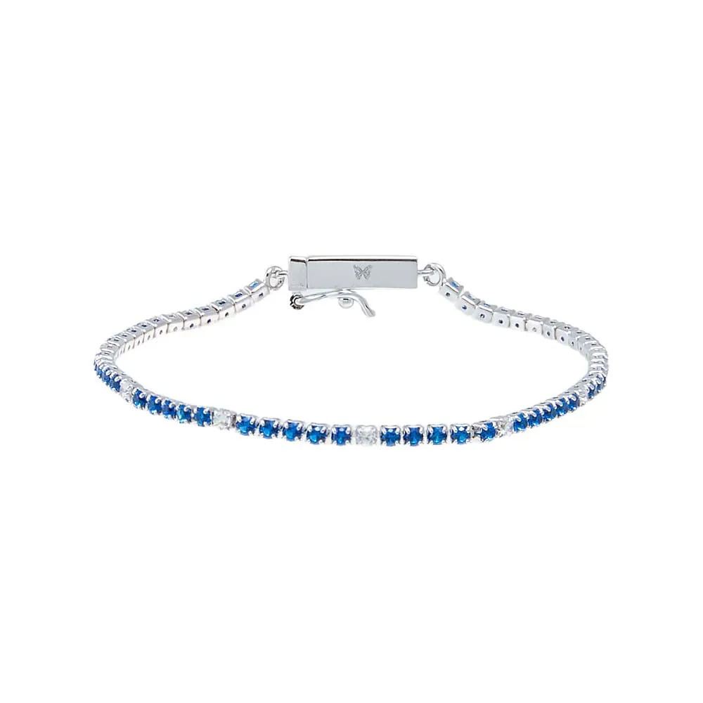 Colored CZ Accented Tennis Bracelet