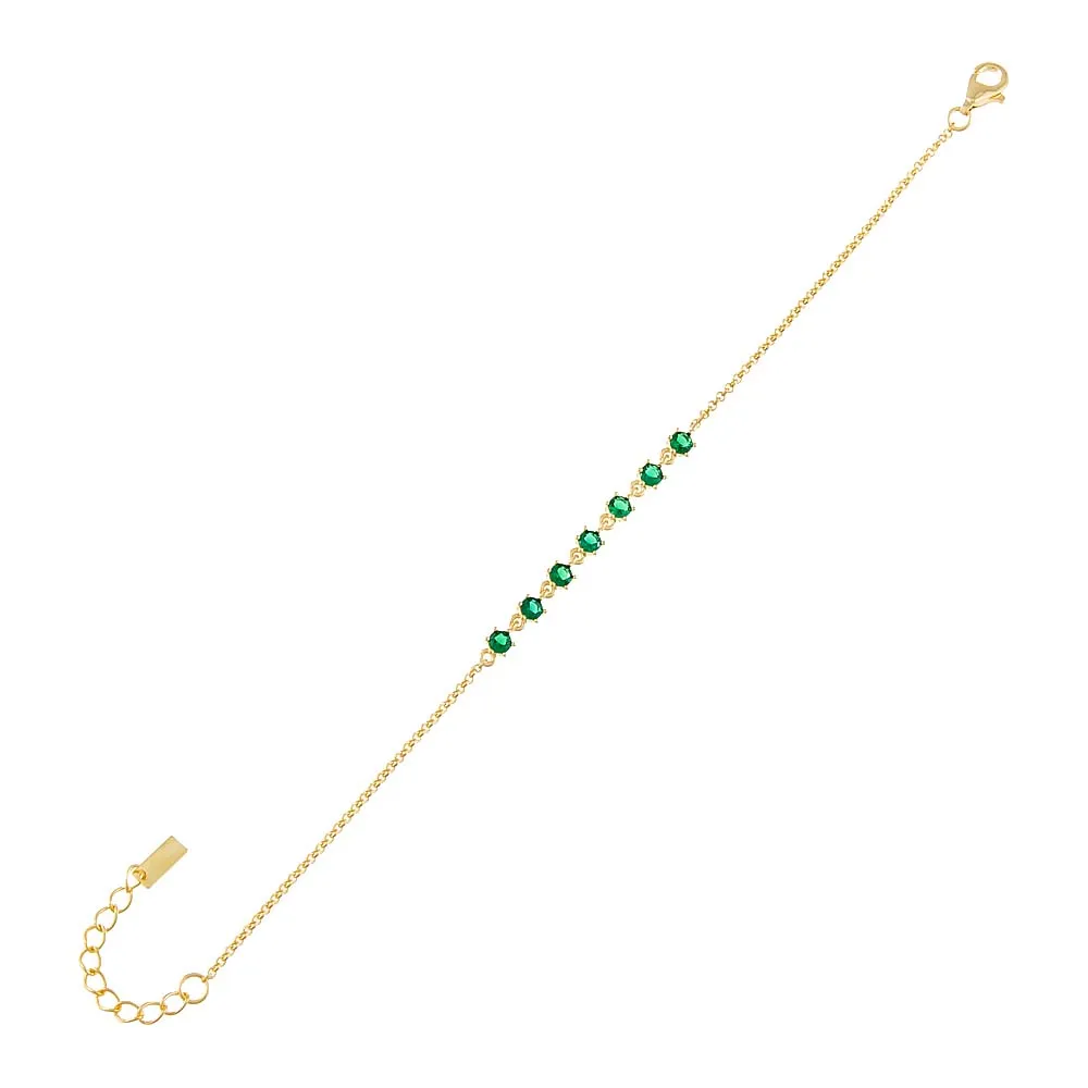 Colored Half Tennis Chain Bracelet