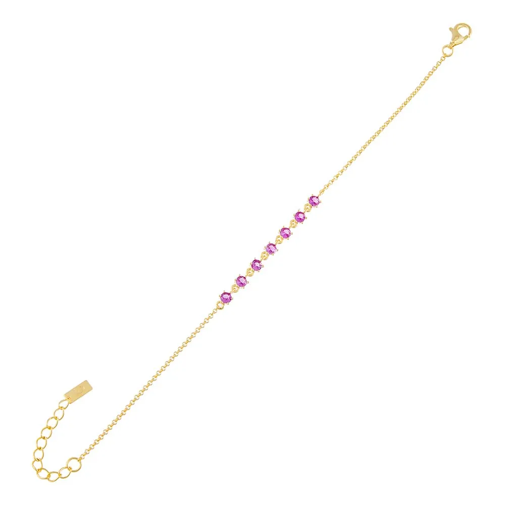 Colored Half Tennis Chain Bracelet