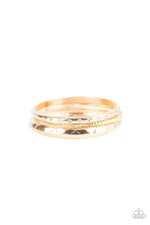 Confidently Curvaceous - Gold Bracelets