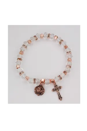 Copper and Crystal Rosary Bracelet UZBR892C